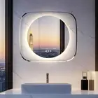 LED Bathroom Mirror with Clear Glass Frame Backlit Hanging Makeup Vanity Mirrors