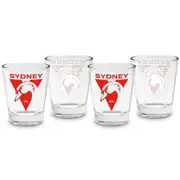 AFL Shot Glass Set of 4 - Sydney Swans - 50ml