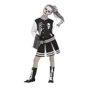 Fun World Scare Squad Girls Cheerleader Halloween Costume, Large (10-12)