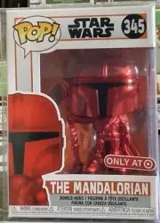 Funko Pop! Star Wars The Mandalorian #345 Red Target Exclusive w/ Protector