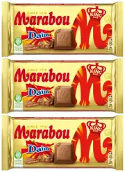3 MARABOU DAIM Flavor King Size Chocolate Bars With Crunchy Nougat 220g 7.7oz