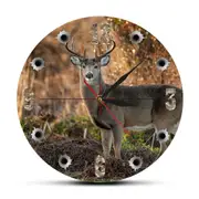 Deer Hunter Camera Sniper Big Buck Round Wall Clock Hunting Decor Wildlife