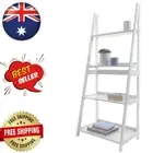 4 Tier Ladder Shelf Display Storage White Rack Stand*