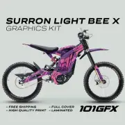 Surron Light Bee X Graphics Kit FOX STRIPES PURPLE Pink Decals Stickers