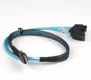 SAS 4.0 SFF-8654 4i 38pin Host to 4 SATA Target Hard Disk Raid Cable 0.5M 50cm