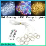 3M STRING LED FAIRY LIGHTS GARLAND CURTAIN LAMP USB REMOTE C