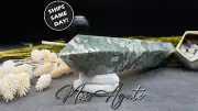 Moss Agate Crystal Tower Natural Stone for Balance Energy | Home Deco Gift