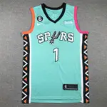 聖安東尼奧馬刺隊男子籃球鞋WEMBANYAMA 2023NBA藍心球衣