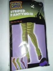 Totally Ghoul HALLOWEEN Black/PurpleTights Stocking OSFM New