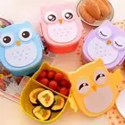 New Portable Cartoon Owl Lunch Box Food Container Storage Box for Kids Children