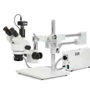 3.5X-180X Simul-Focal Stereo Zoom Microscope + Fiber Ring Light + 1.3MP Camera