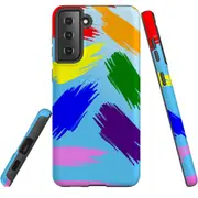 For Samsung Galaxy S22 Case, Armour Cover, Rainbow Brushes