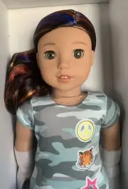 New American Girl Doll - Truly Me #120 Hazel Eyes, Brown Rainbow Hair