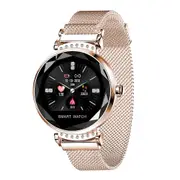 H2 3D Dial Case UI Display Women Bracelet Watch Heart Rate Blood Pressure Monitor Smart Watch GOLD COLOR