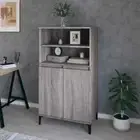 vidaXL Highboard Grey Sonoma 60x36x110 cm Engineered Wood