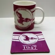 NRL MANLY-WARRINGAH SEA-EAGLES Mug & Coaster Gift Pack Official Licensed - NEW!
