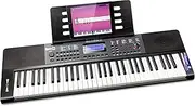 RockJam 61 Key Keyboard Piano with Pitch Bend, Power Supply, Sheet Music Stand, Piano Note Stickers & Simply Piano Lessons