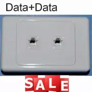 DUAL DOUBLE ETHERNET DATA INTERNET SOCKET OUTLET SOCKET WALL PLATE RJ45 CAT6