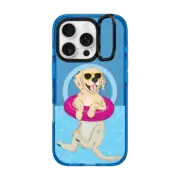 iPhone 16 Pro Impact Ring Stand Case MagSafe Compatible Swimming Golden Retriever