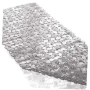 Bath Tub and Shower Mats, Non-Slip Pebble 35 x 16 Inches Machine Clear Grey