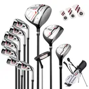 Costway Women's Golf Club Set 15-club Portable Complete Set for Juniors w/Stand Red