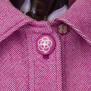 日本小香奈兒CLATHAS粉紅山茶花羊毛5分袖洋裝 38號 日本製 厚 WD51