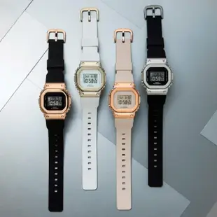 【CASIO 卡西歐】G-SHOCK 簡約優雅 韓團 ITZY 玫瑰金錶殼 金屬時尚女錶(GM-S5600PG-1)