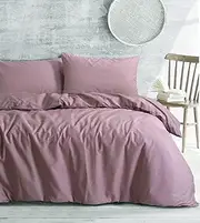 Amsons Quilt Cover Set – 100% Cotton Bedding & Linen - King Single Quilt Cover - Dusky Pink Doona Cover - Bedding Duvet Cover Sets (2PCs, King Single)