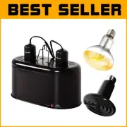 100W Full Spectrum UVA UVB Reptile Sunlamp & Heat Emitter - Complete Combo