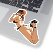Waifu Makima Girl Hentai Beach Chainsaw Man Anime Kiss-Cut Sticker Vinyl Decal