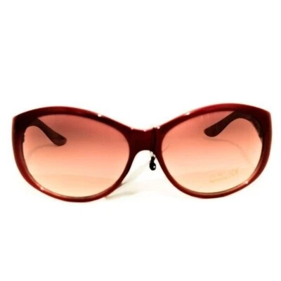Oversized Red & Pink Gradient Sunglasses With Pearl Accents - Womens Stylish UV