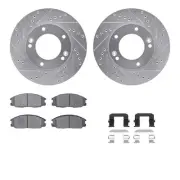 Dynamic Friction Company 7512-21011 Brake Rotor Dimpled & Slotted Silver