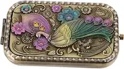 LALADEFIEE Mini Folding Mirror Peacock Folding Mirror Compact Mirror for Purses Small Handheld Mirror Vintage Design for Daily Touchups
