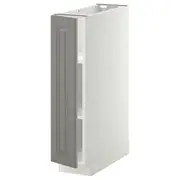 METOD base cabinet with shelves, white/Bodbyn grey, 20x60x80 cm