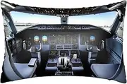Satin Pillowcase for Hair and Skin Silk Pillow Cases Queen Size Satin Pillow Cover 20x30 Inches Airplane Cockpit Pillowcases with Zipper Cooling Pillow Cases Gifts for Women Men