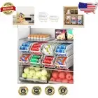 Durable Stackable Can Storage Rack: 8-Pack for Fridge & Pantry Organization