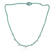 Motiya Necklace in Sterling Silver with Green Pearl - Shiny Finish - Elegant Jewellery in Australia