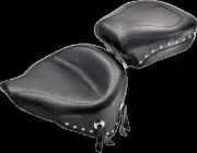 Mustang Black Studded Wide Touring Solo Seat Conchos Harley Night Train 1999