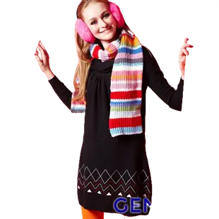 【Gennies 奇妮】低調氣息彈性繞頸針織洋裝-紅/黑(GSY01)