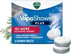 Vaposhower plus Eucalyptus & Menthol Shower Steamers, 12 Clean Dissolving Vapor