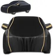 Car Cover for SsangYong Korando SUV(2010-Present),Outdoor Full Covers All Weather Waterproof Breathable Sunproof Anti-Scratch Close Fitting Car Protective Tarpaulin with Reflective Strips(Black)