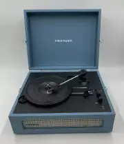 Pottery Barn Crosley Voyager Vintage Turntable 3 Speed Washed Blue 14"W #1658