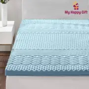 Giselle Bedding Memory Foam Topper 5cm DOUBLE Mattress 7-Zone Cool Gel Bamboo