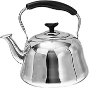 Luxshiny 1Pc Whistling Teapot Stainless Steel Kettle with Comfortable Handle for Induction Cookers and Gas Stoves for Home Use and Boiling Water