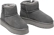 UGG DREAMMERINO Mini Platform Boots Platform Boots Zip Chestnut,Womens Platform Boots Sheepskin Boots for Women Suede Platform Boots