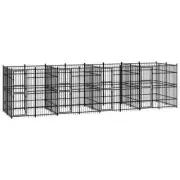 Dog Kennel Steel 14.75m² Large Outdoor Pet Cage Fence Run Pen House Enclosure