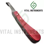 Farrier Hoof Knife Small Loop Blade Equine Wooden Handle J2 Stainless Steel