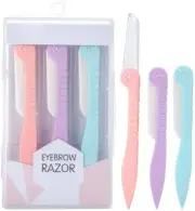 Eyebrow Razor, T Tersely 3 PACK Eyebrow Trimmer Blade Shaver Scissors