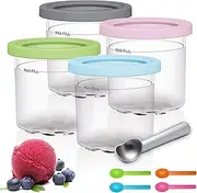 [DAZZTIME] Ice Cream Containers for Ice Cream, Set of 4 Ice Cream Pints Cups with Lid, Creami Container for Ninja Creami Ice Maker, Tubs Accessories for NC301 NC300 NC299AMZ Series, BPA-Free 16 oz.