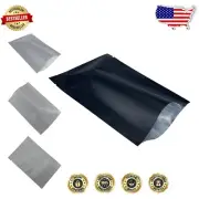 Durable 200 Count Heat Sealable Mylar Bags - Black Aluminum for Food Packing
